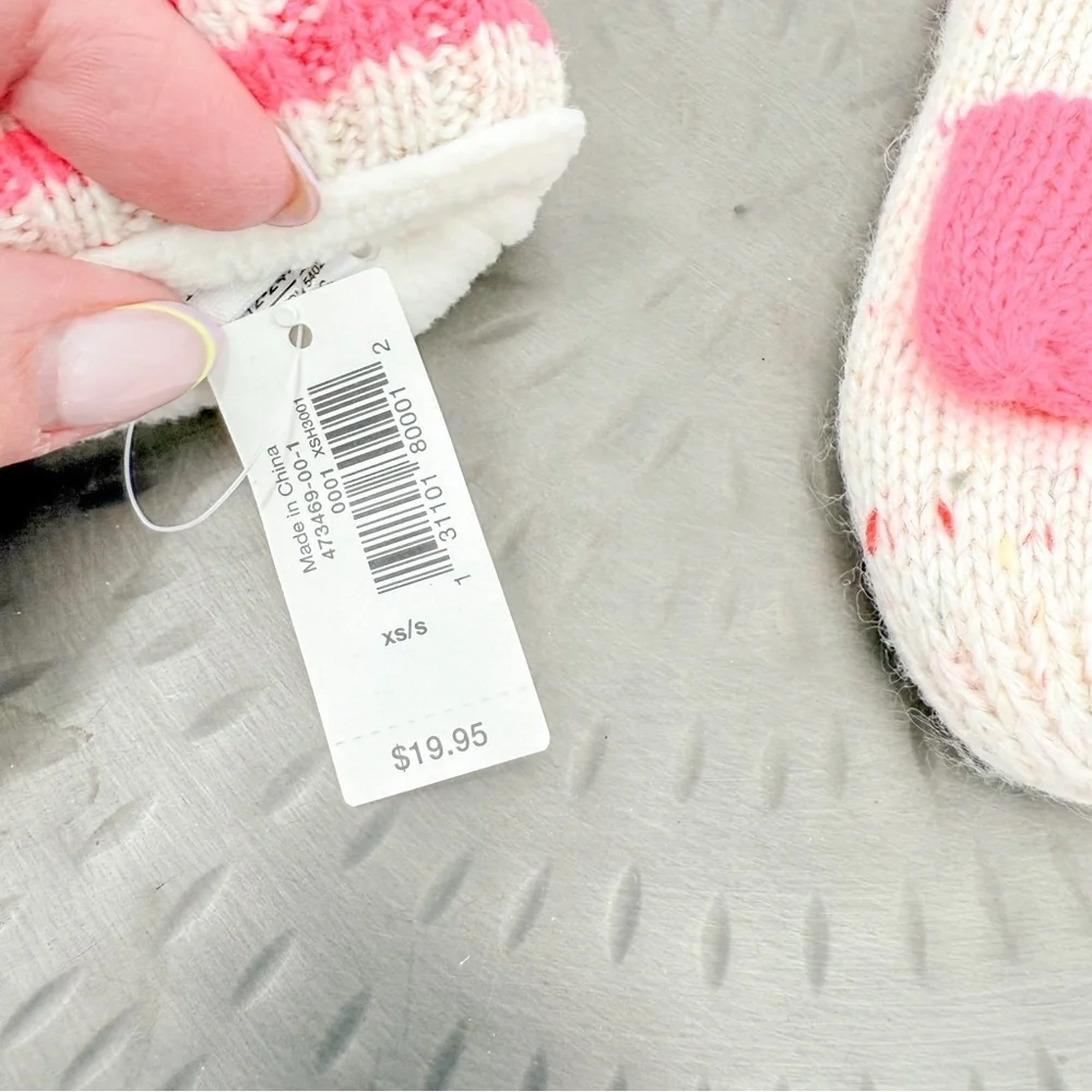 GAP Cozy White and Pink Knit Mittens